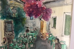Taverna på Scopolos by, Grækenland
